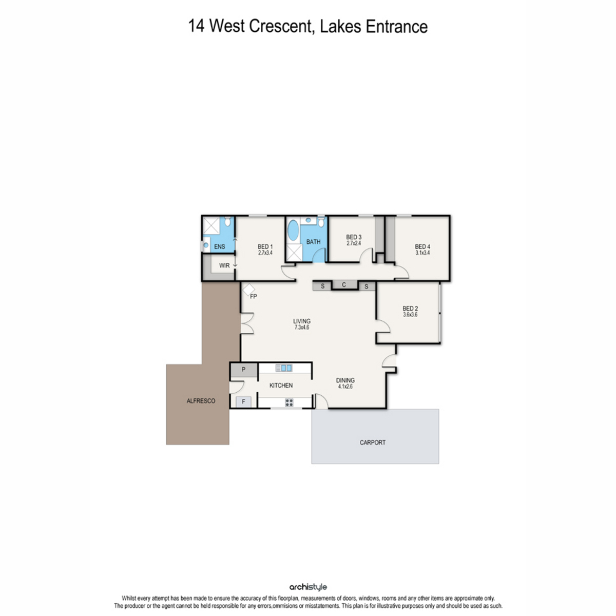 Floorplan of Homely house listing, 14 West Crescent, Lakes Entrance VIC 3909