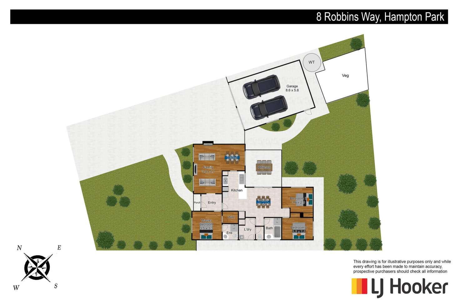 Floorplan of Homely house listing, 8 Robbins Way, Hampton Park VIC 3976