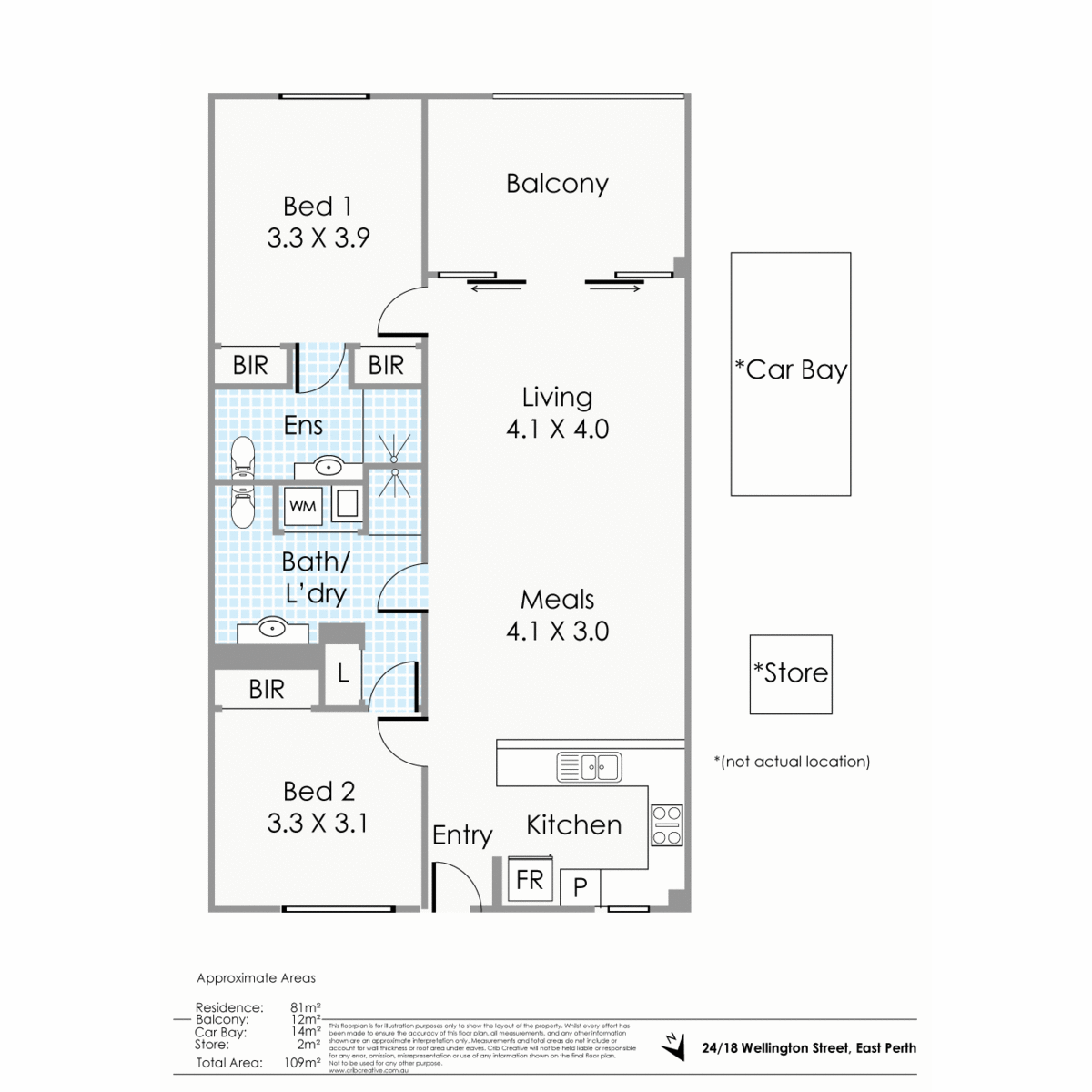 Floorplan of Homely apartment listing, 24/18 Wellington Street, East Perth WA 6004
