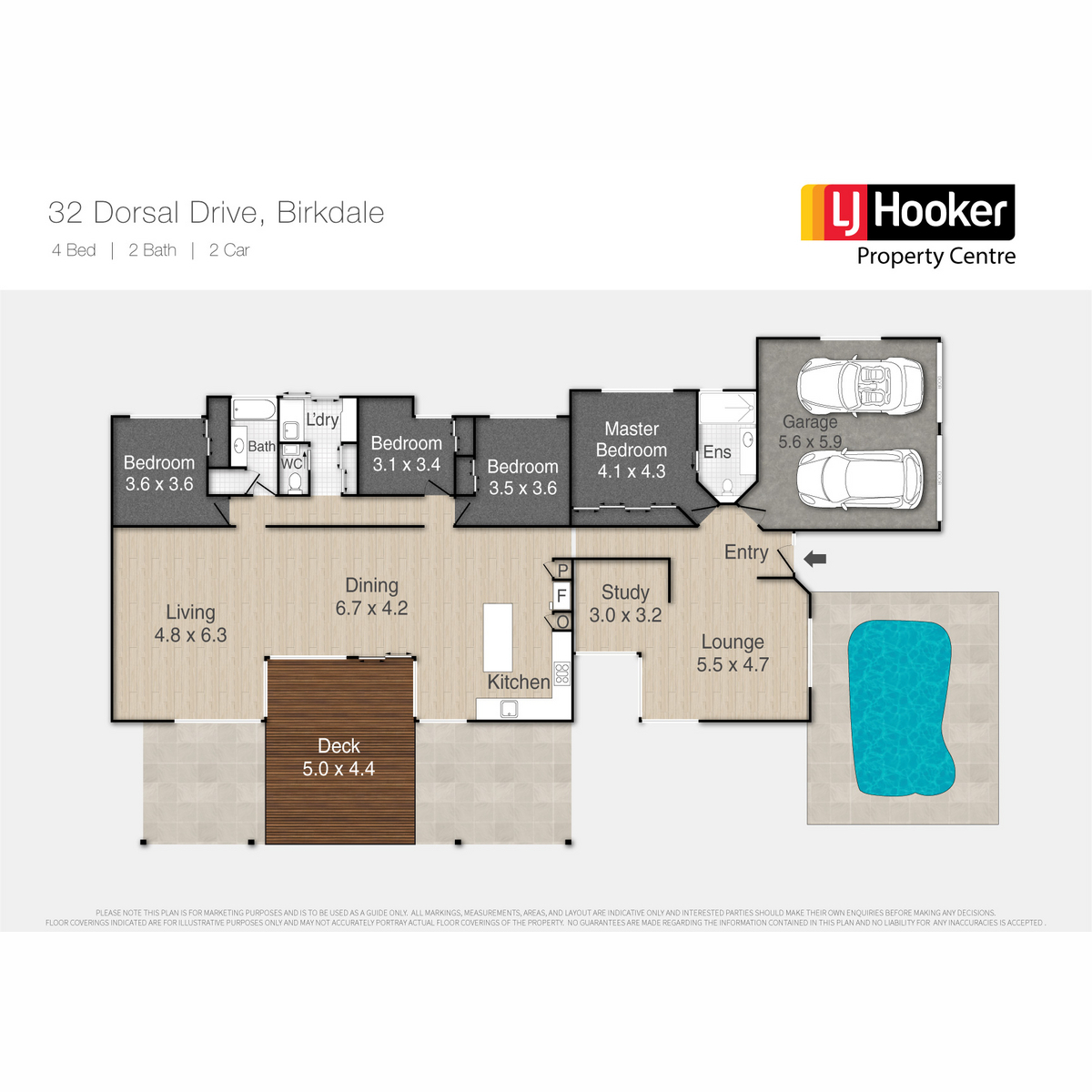 Floorplan of Homely house listing, 32 Dorsal Drive, Birkdale QLD 4159
