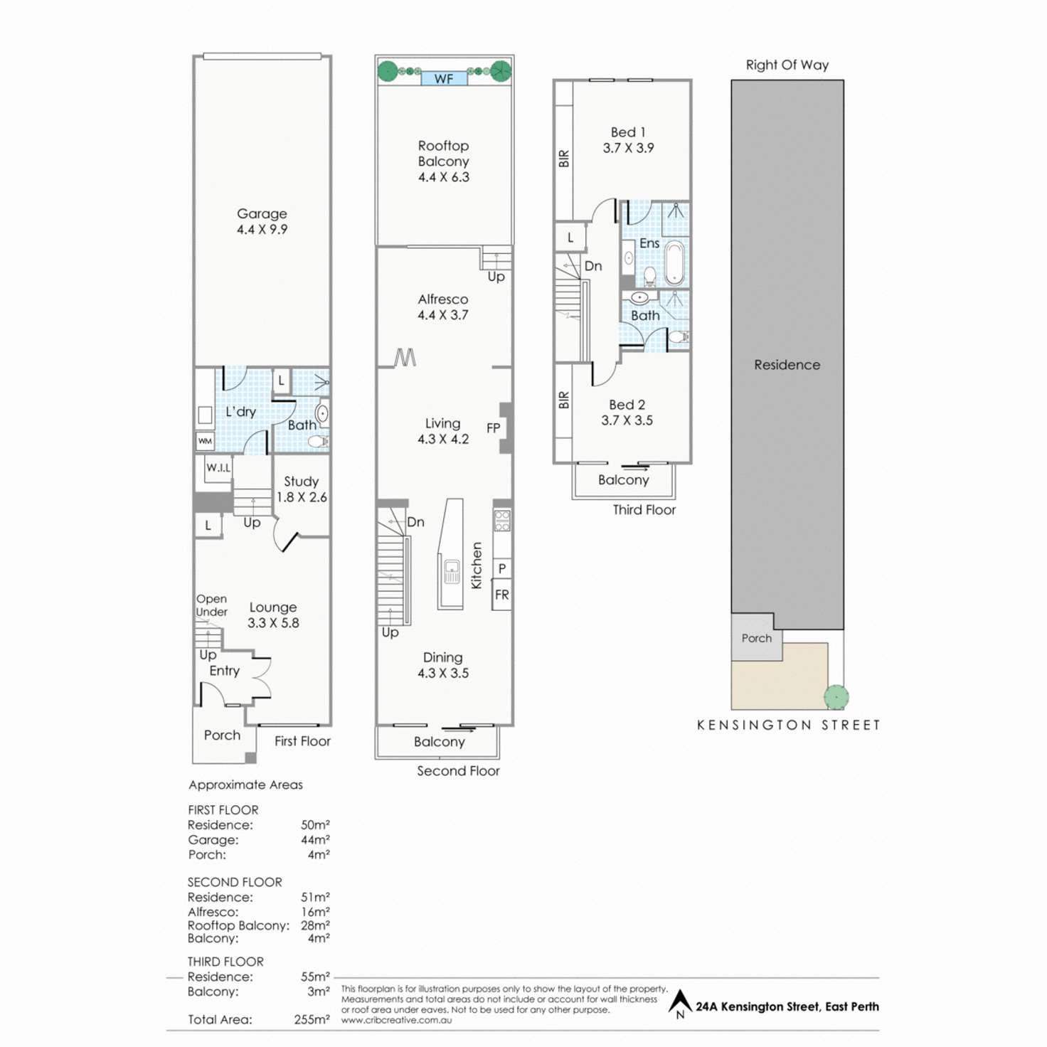 Floorplan of Homely townhouse listing, 24A Kensington Street, East Perth WA 6004