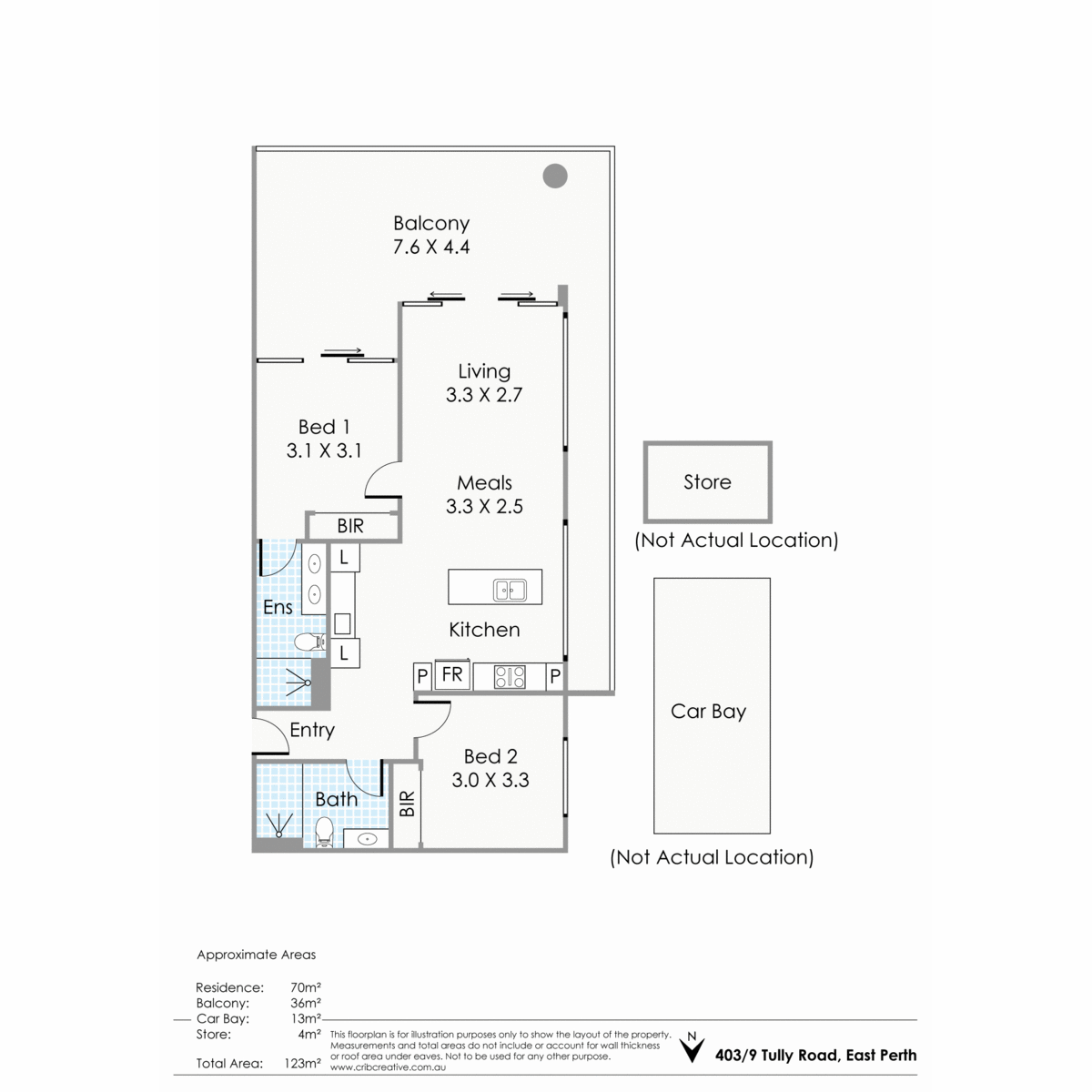 Floorplan of Homely apartment listing, 403/9 Tully Road, East Perth WA 6004