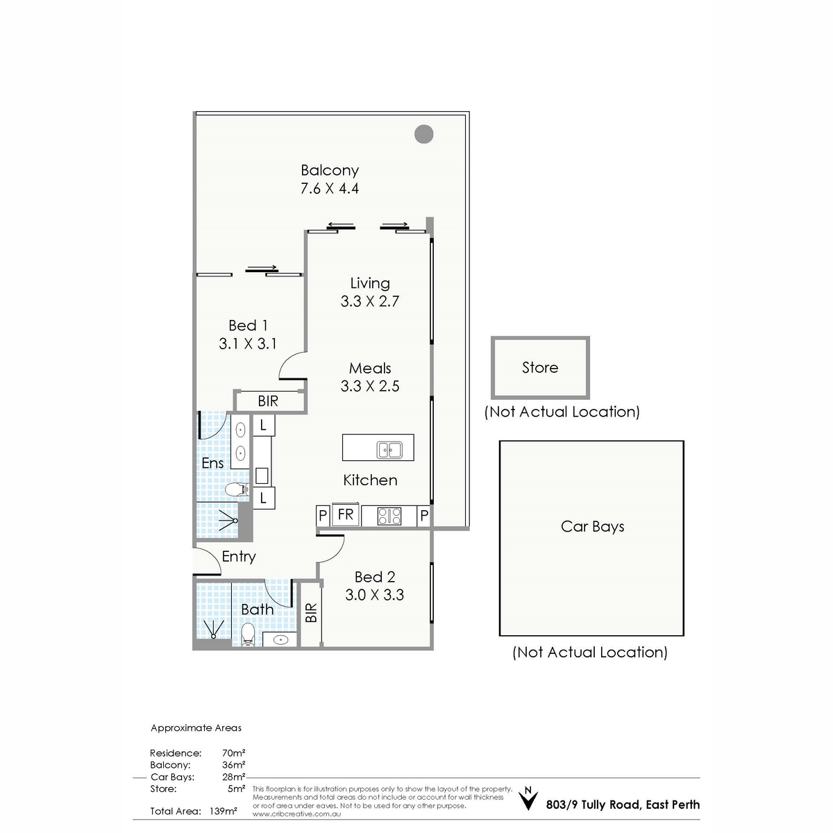 Floorplan of Homely apartment listing, 803/9 Tully Road, East Perth WA 6004