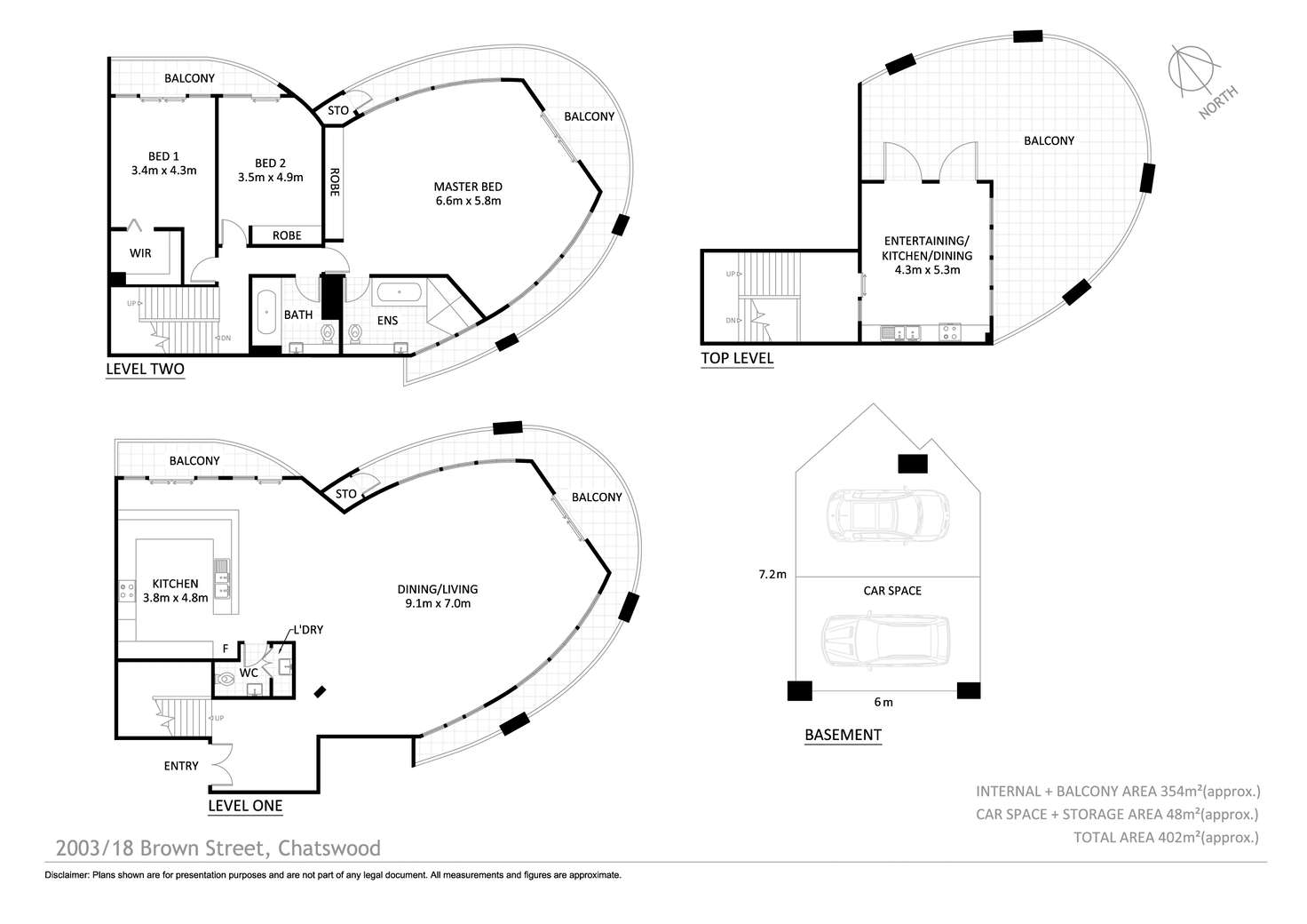 Floorplan of Homely apartment listing, 2003/8 Brown Street, Chatswood NSW 2067