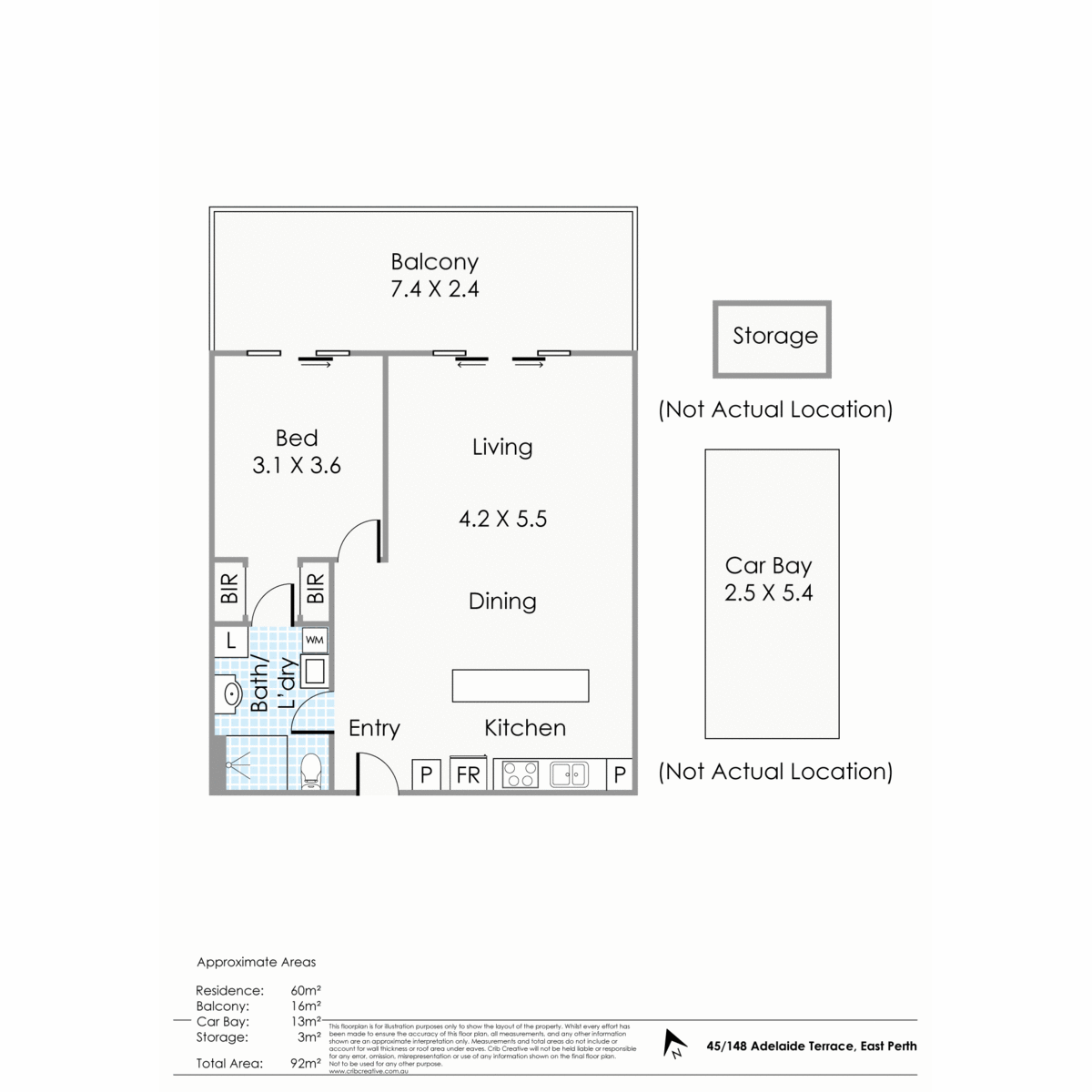 Floorplan of Homely apartment listing, 45/148 Adelaide Terrace, East Perth WA 6004