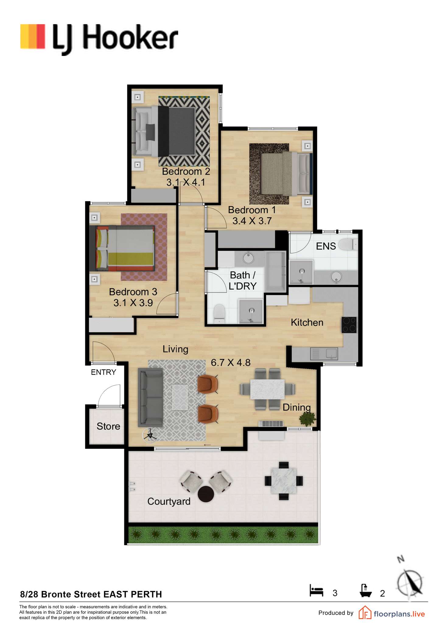 Floorplan of Homely apartment listing, 8/28 Bronte Street, East Perth WA 6004