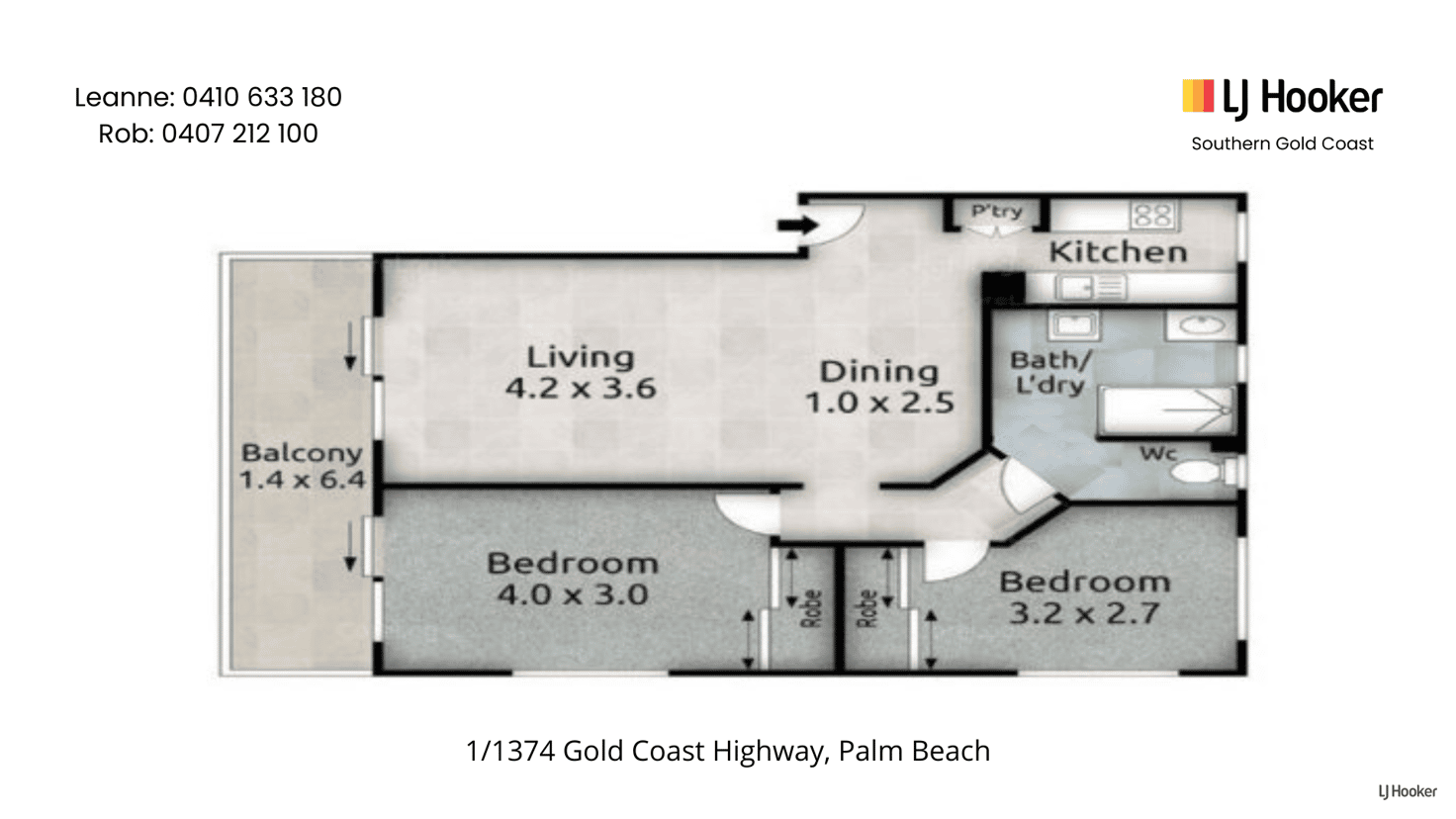 Floorplan of Homely unit listing, 1/1374 Gold Coast Highway, Palm Beach QLD 4221