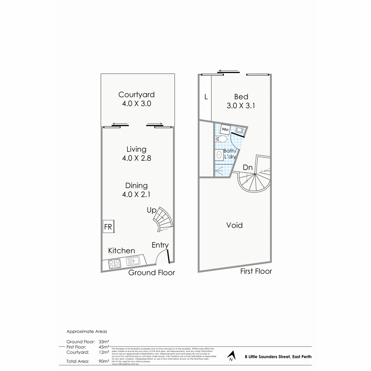 Floorplan of Homely apartment listing, 8 Little Saunders Street, East Perth WA 6004