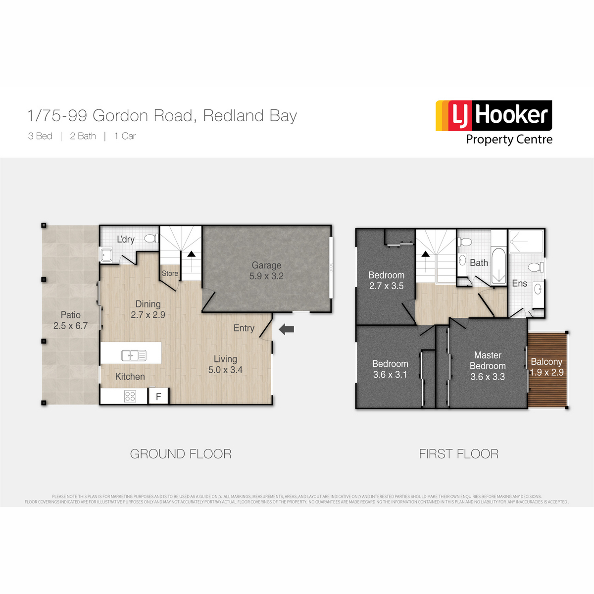 Floorplan of Homely townhouse listing, 1/75-99 Gordon Road, Redland Bay QLD 4165