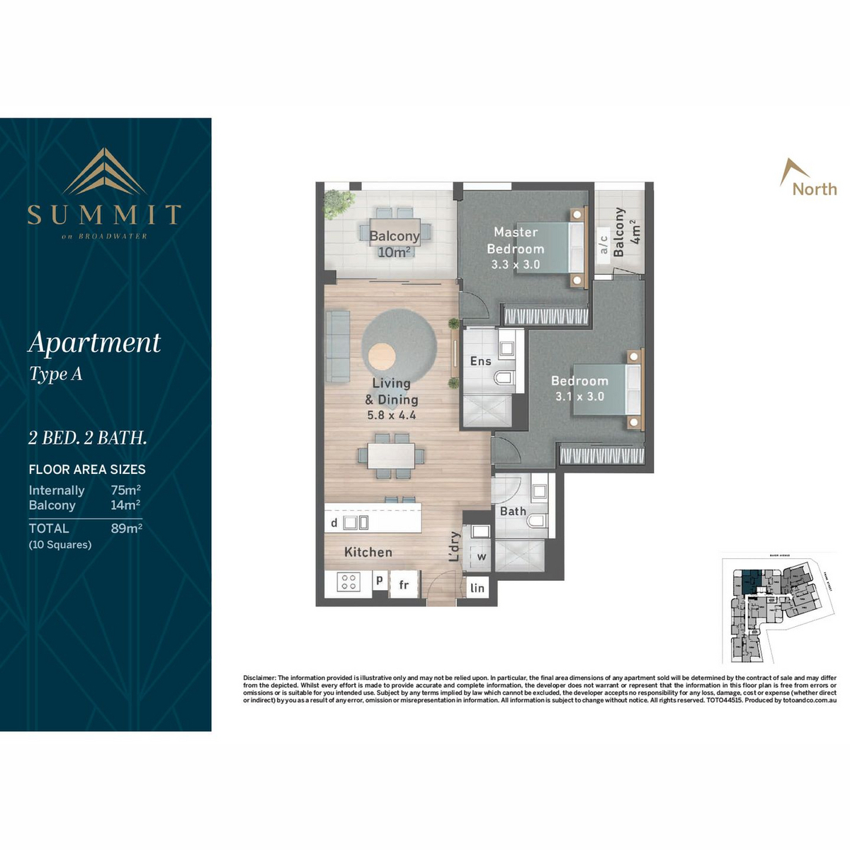 Floorplan of Homely apartment listing, 302/110 Frank Street, Labrador QLD 4215