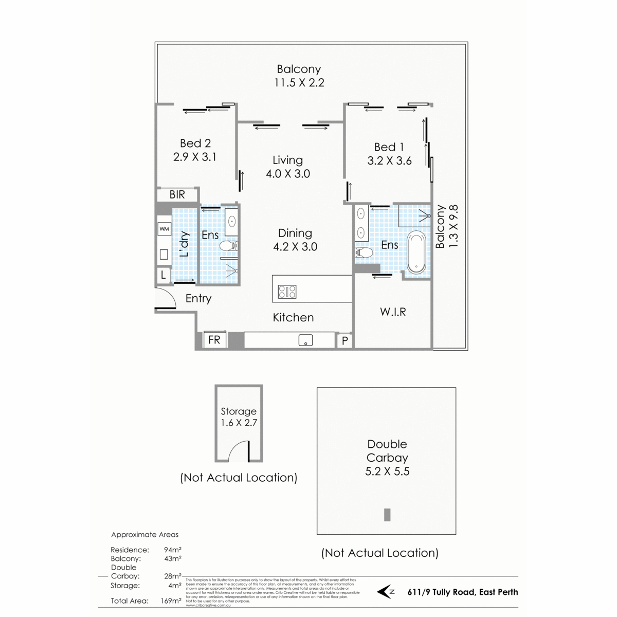 Floorplan of Homely apartment listing, 611/9 Tully Road, East Perth WA 6004