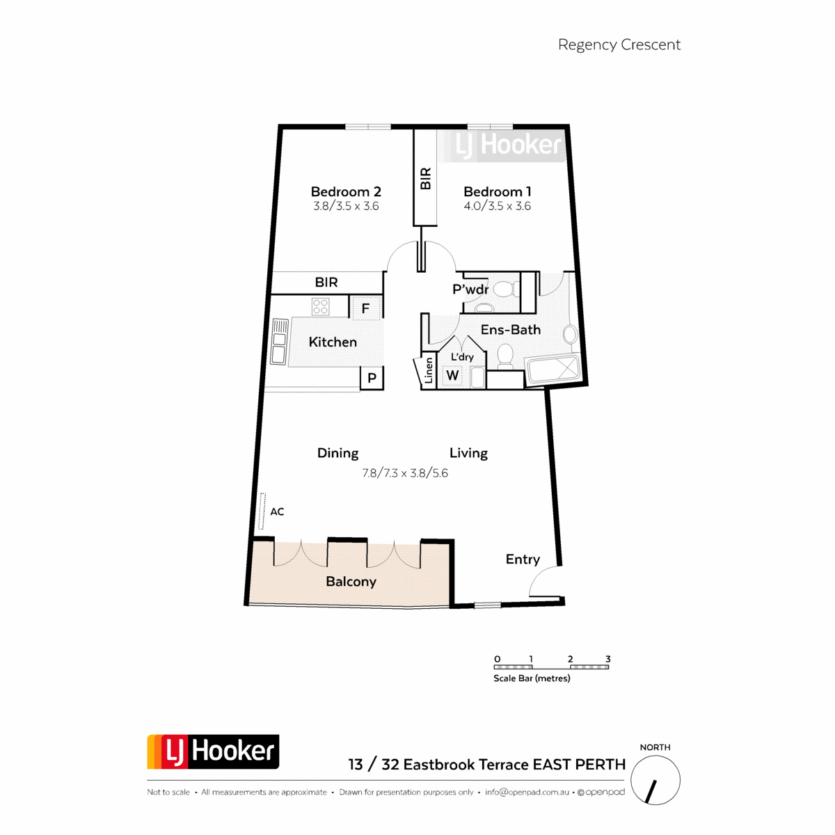 Floorplan of Homely apartment listing, 13/32 Eastbrook Terrace, East Perth WA 6004