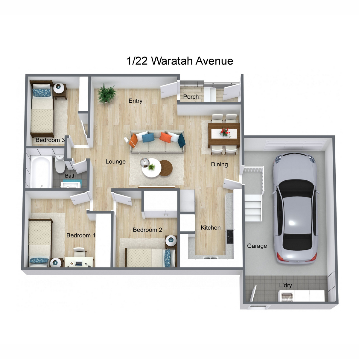 Floorplan of Homely townhouse listing, 1/22 Waratah Avenue, Yamba NSW 2464