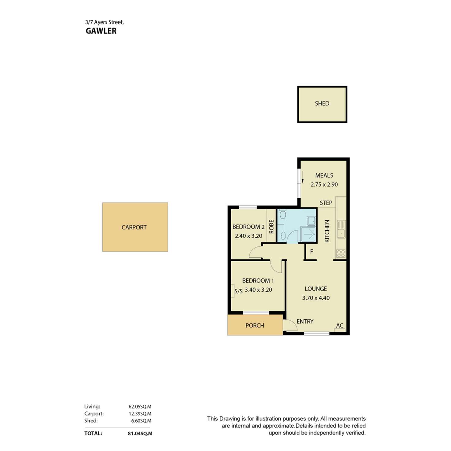 Floorplan of Homely unit listing, 3/7 Ayers Street, Gawler East SA 5118