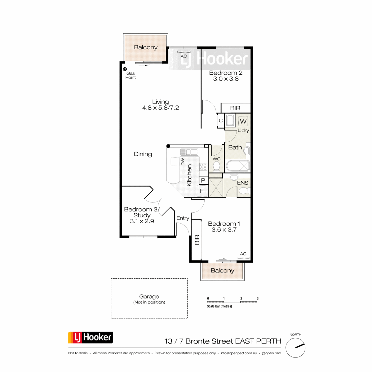 Floorplan of Homely apartment listing, 13/7 Bronte Street, East Perth WA 6004