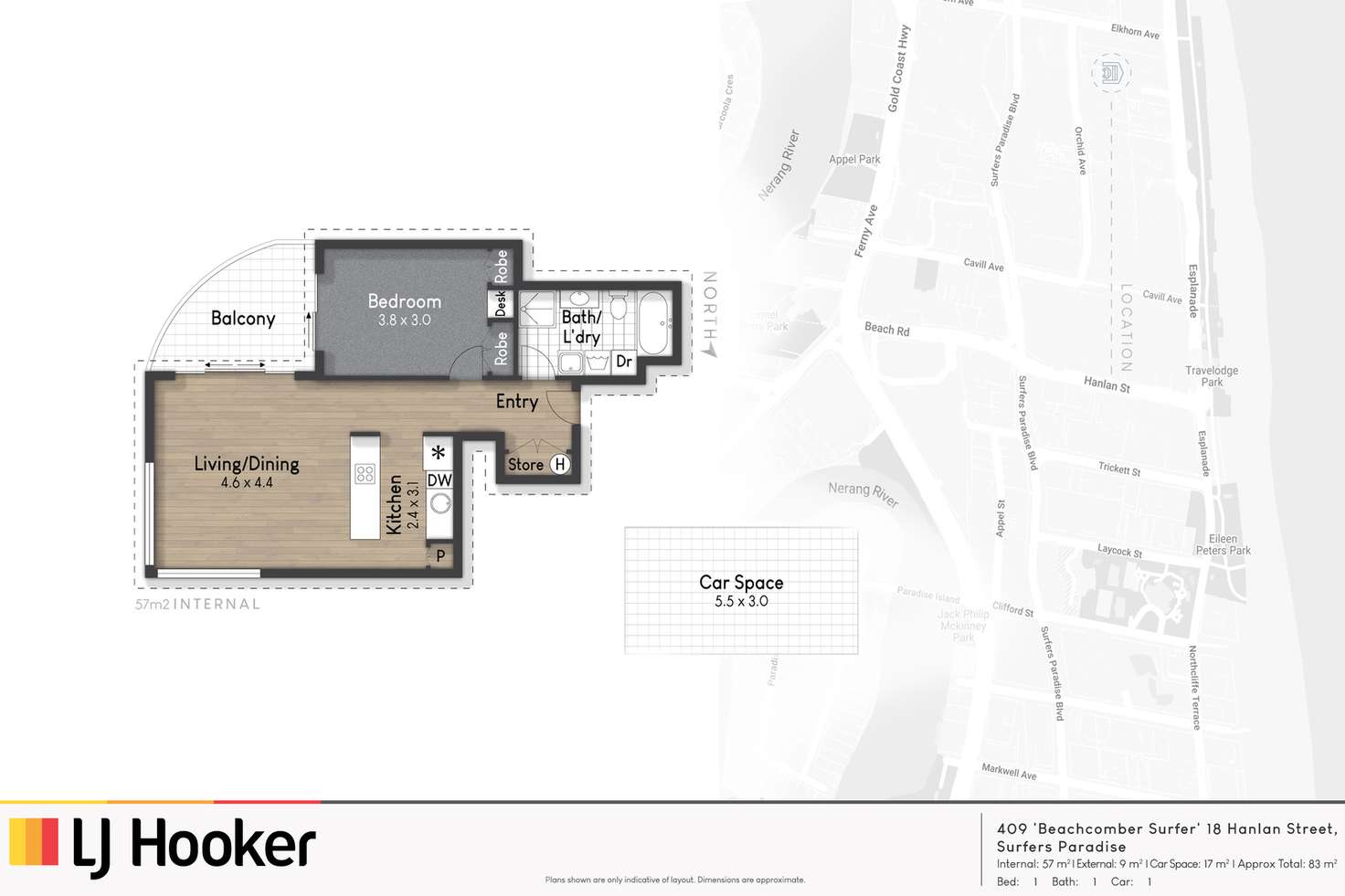 Floorplan of Homely apartment listing, 409/18 Hanlan Street, Surfers Paradise QLD 4217