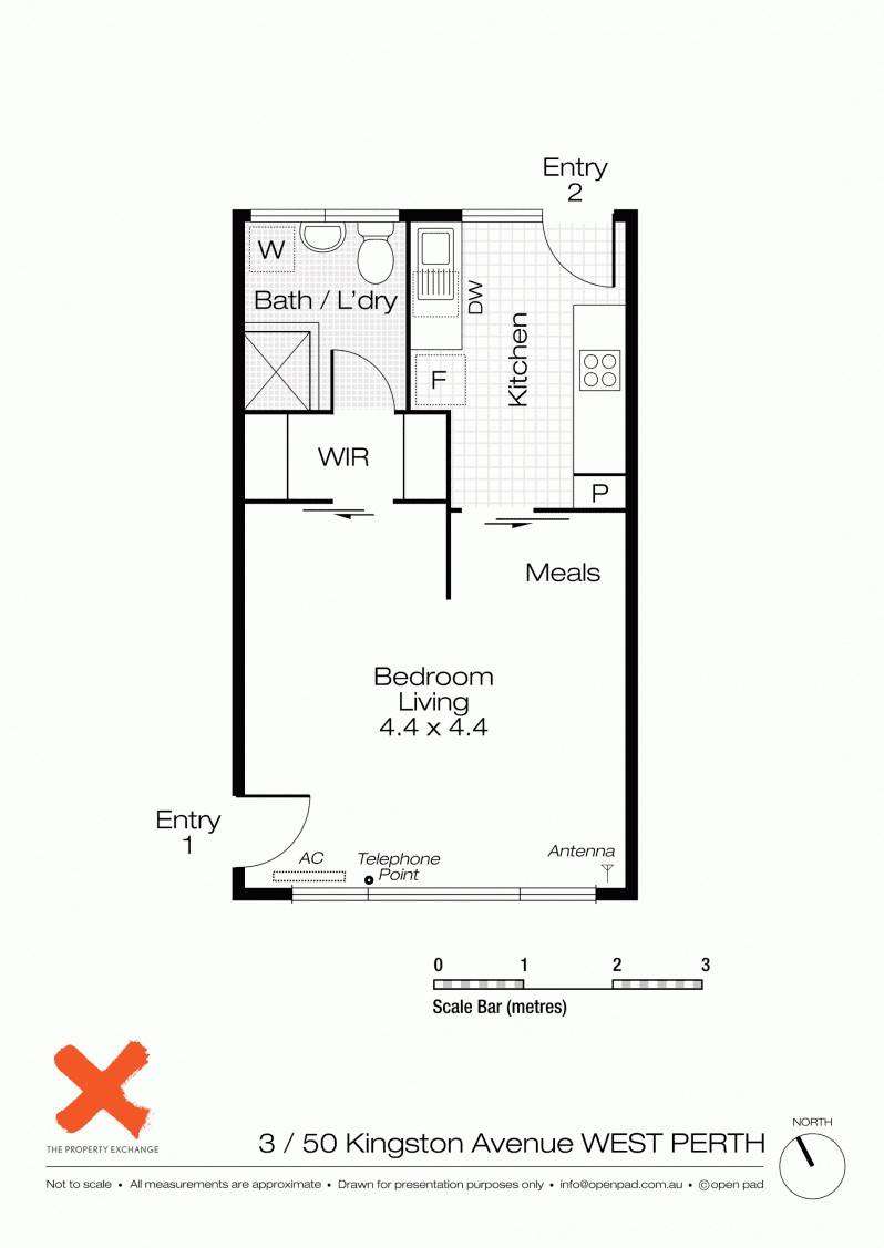Floorplan of Homely apartment listing, 3/50 Kingston Avenue, West Perth WA 6005