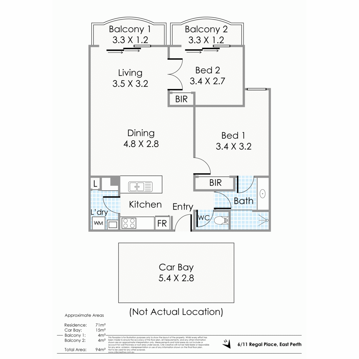 Floorplan of Homely apartment listing, 6/11 Regal Place, East Perth WA 6004
