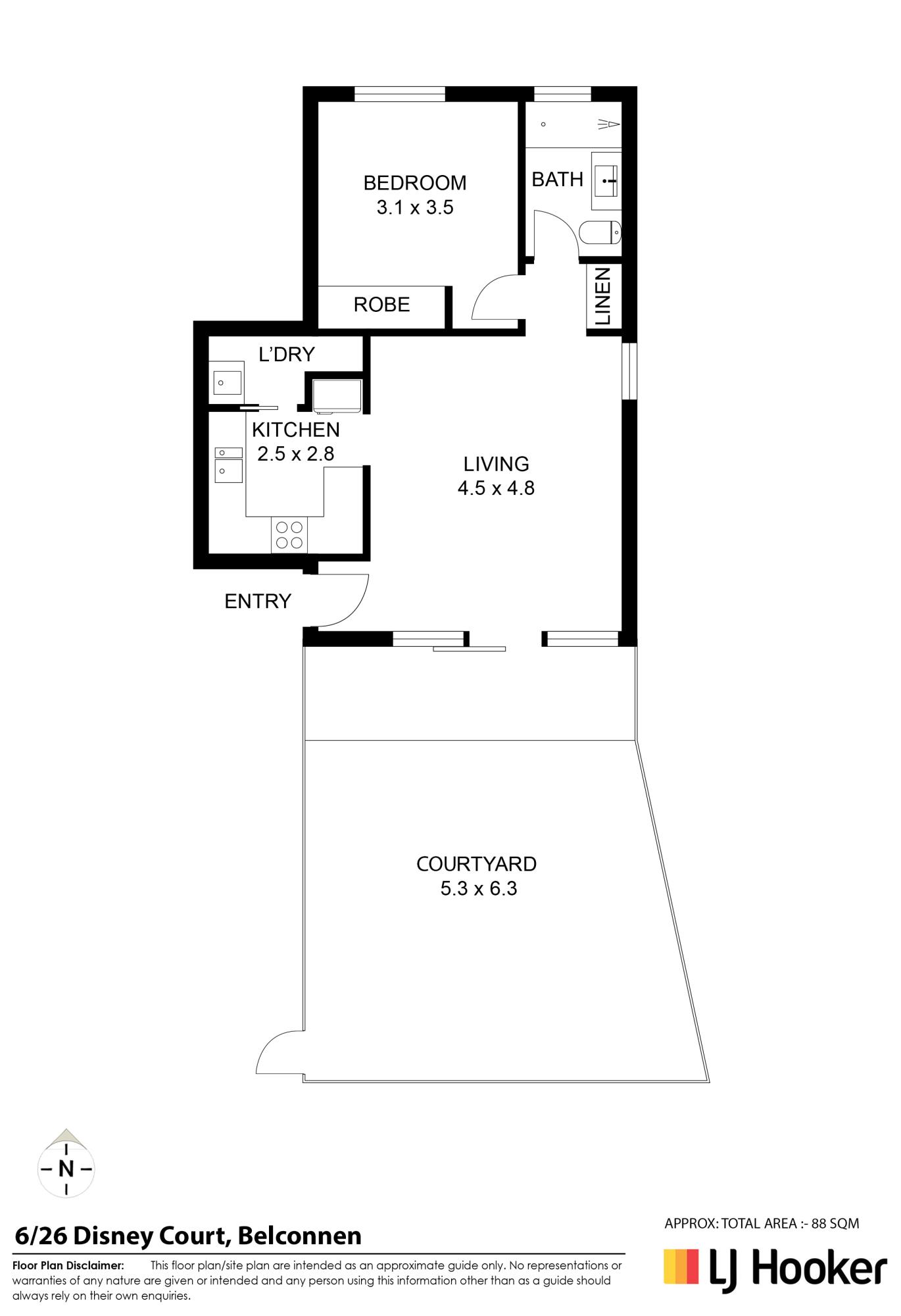 Floorplan of Homely unit listing, 6/26 Disney Court, Belconnen ACT 2617