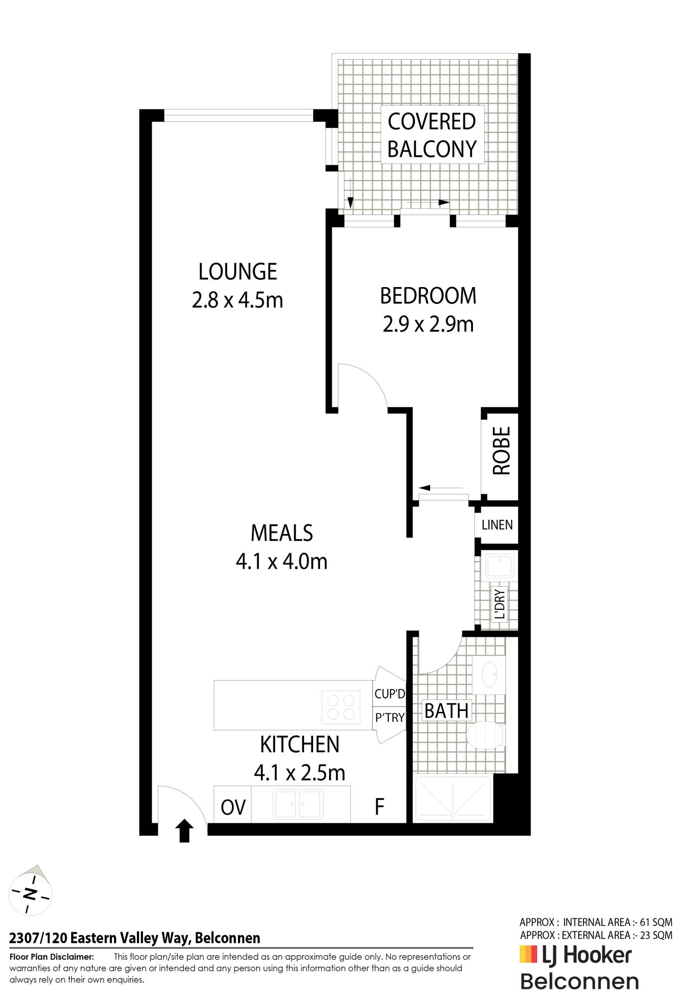 Floorplan of Homely apartment listing, 2307/120 Eastern Valley Way, Belconnen ACT 2617