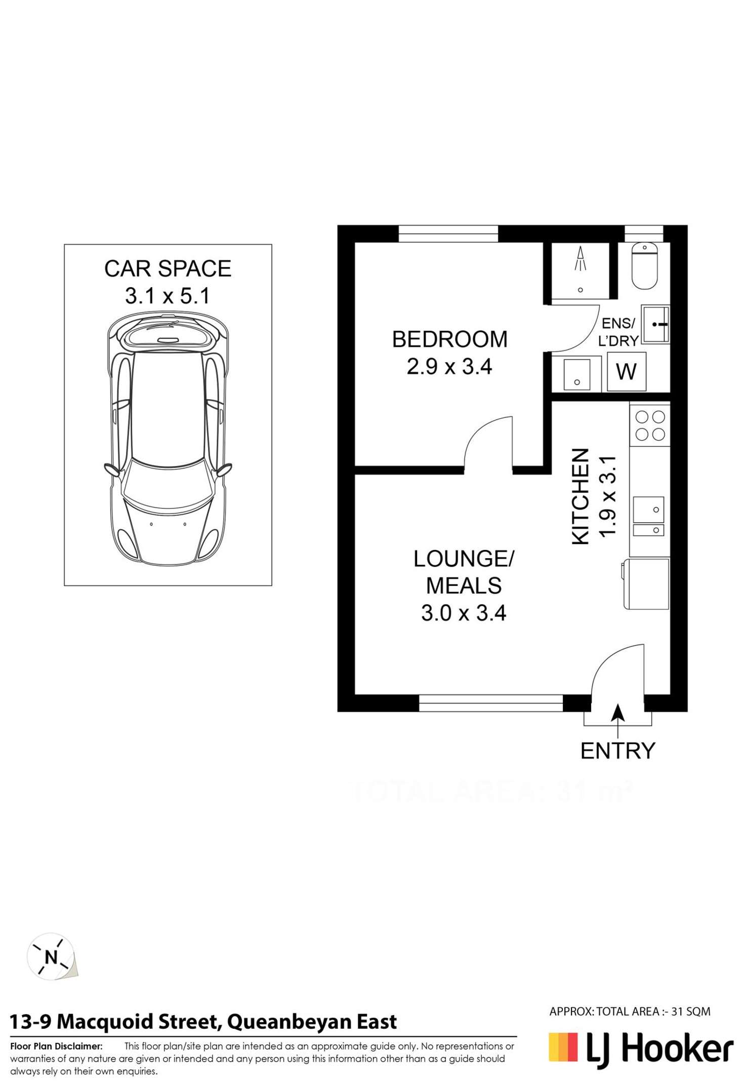 Floorplan of Homely unit listing, 13/9 Macquoid Street, Queanbeyan East NSW 2620