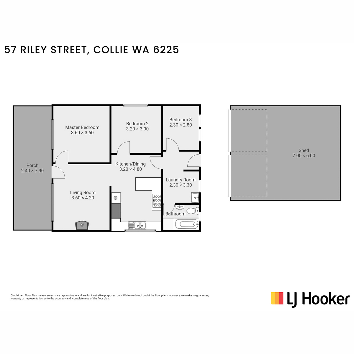 Floorplan of Homely house listing, 57 Riley Street, Collie WA 6225
