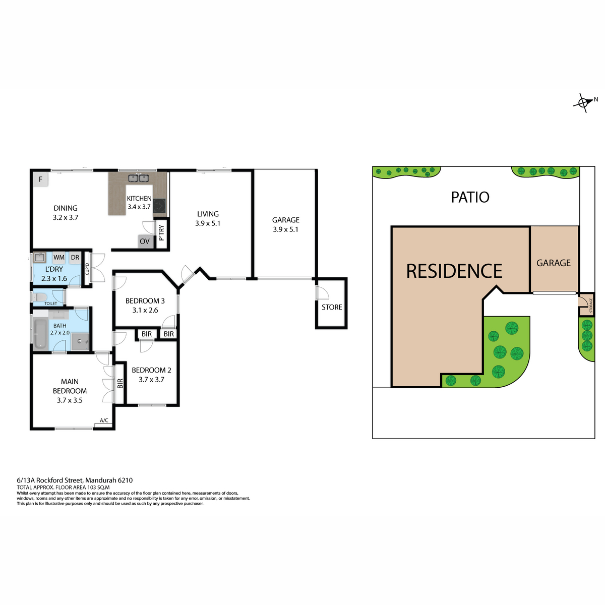 Floorplan of Homely unit listing, 6/13A Rockford Street, Mandurah WA 6210