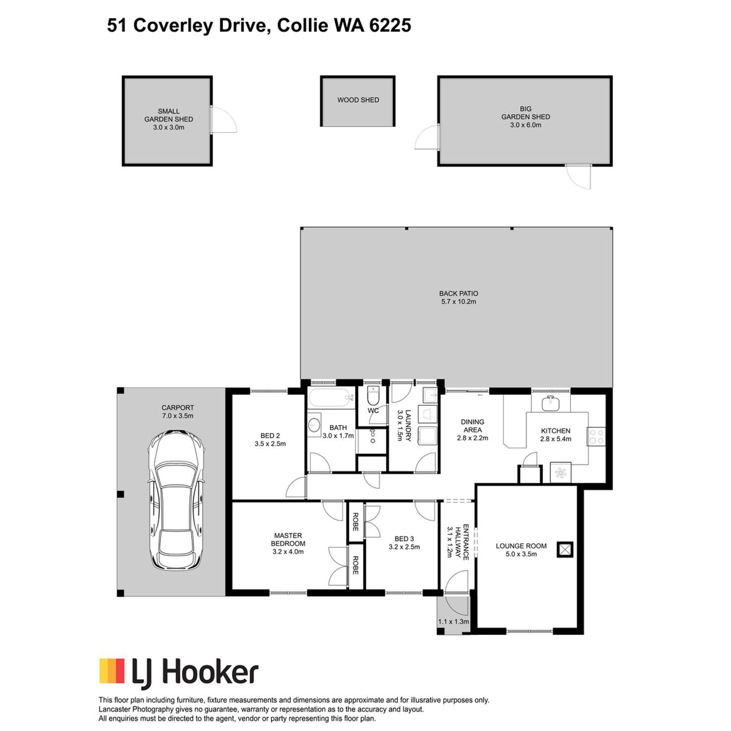 Floorplan of Homely house listing, 51 Coverley Drive, Collie WA 6225