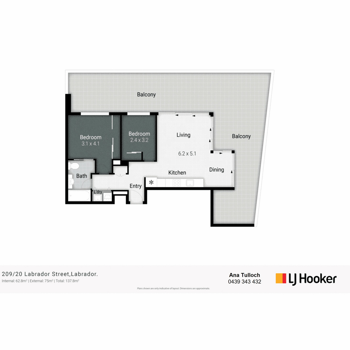 Floorplan of Homely apartment listing, 209/20 Labrador Street, Labrador QLD 4215