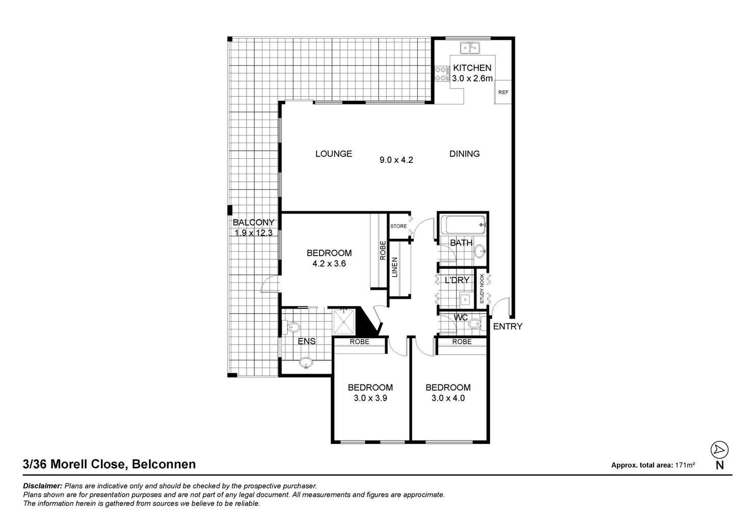 Floorplan of Homely apartment listing, 3/36 Morell Close, Belconnen ACT 2617