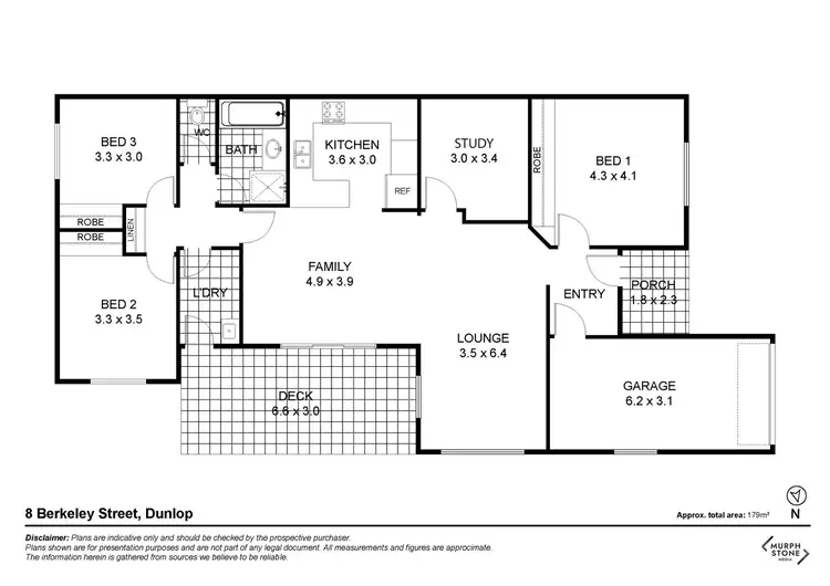 Floorplan of Homely house listing, 8 Berkeley Street, Dunlop ACT 2615