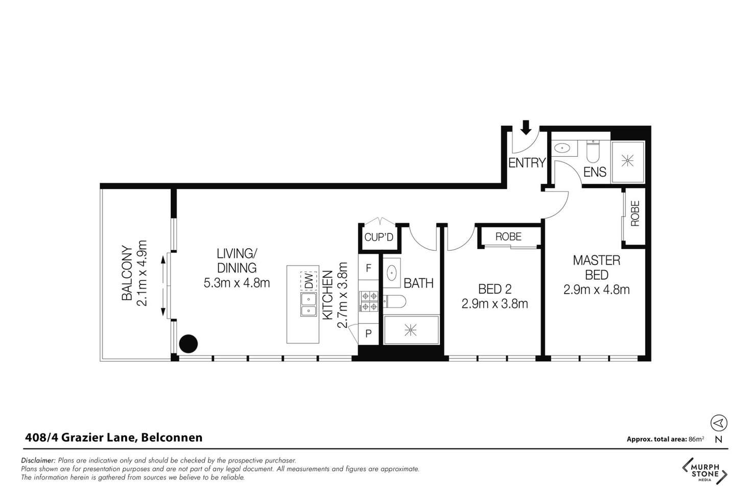 Floorplan of Homely apartment listing, 408/4 Grazier Lane, Belconnen ACT 2617