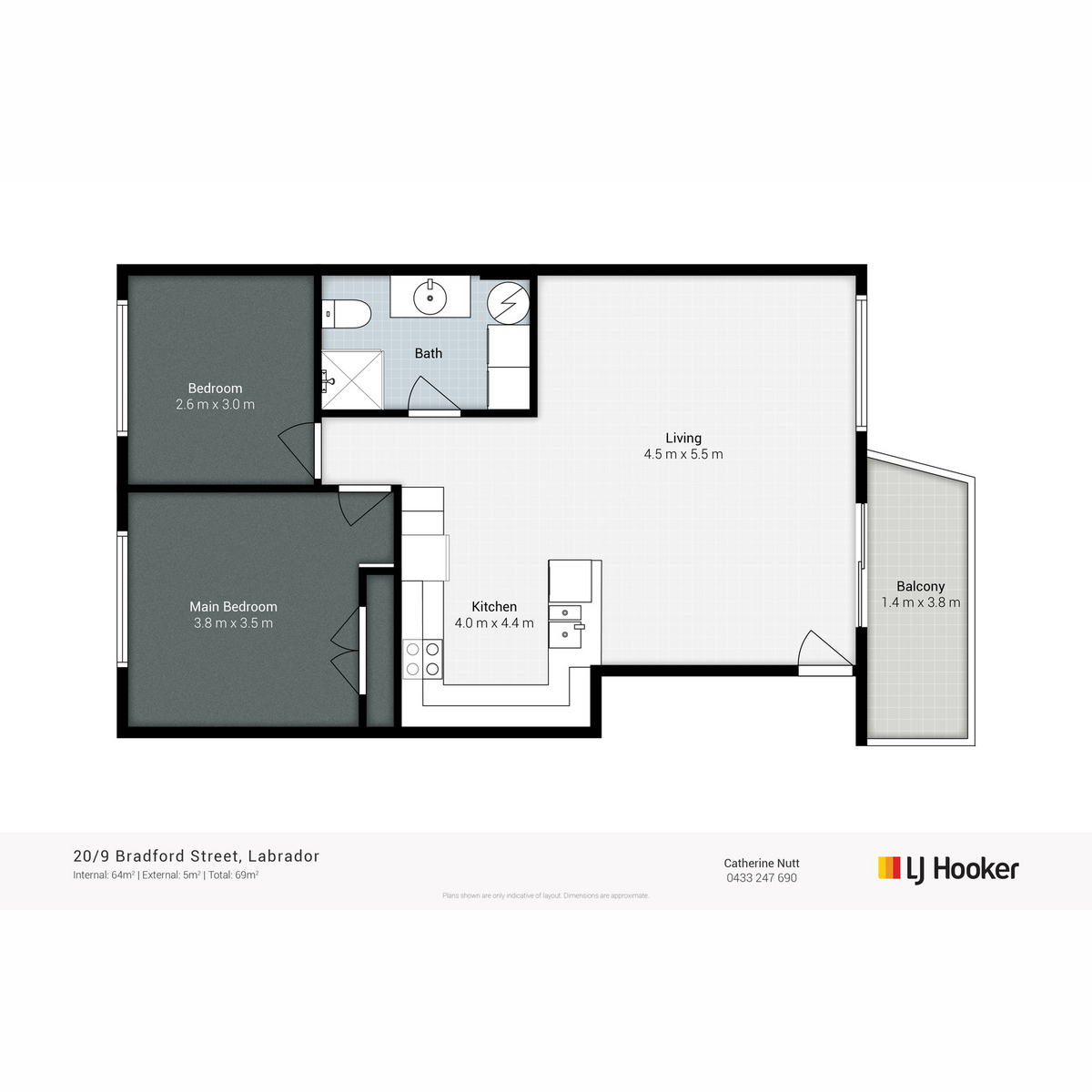 Floorplan of Homely unit listing, 20/9 Bradford Street, Labrador QLD 4215