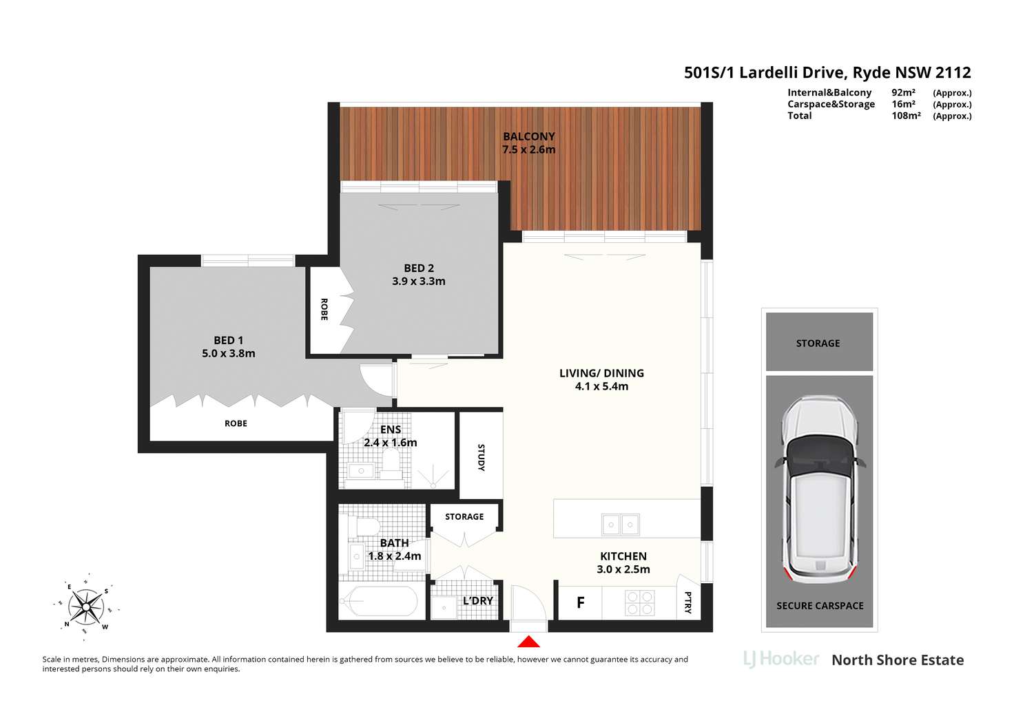 Floorplan of Homely apartment listing, 501S/1 Lardelli Drive, Ryde NSW 2112