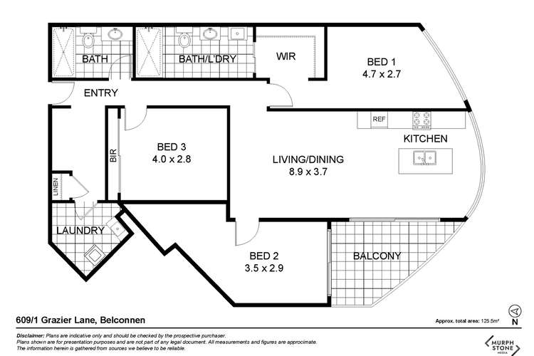Floorplan of Homely apartment listing, 609/1 Grazier Lane, Belconnen ACT 2617