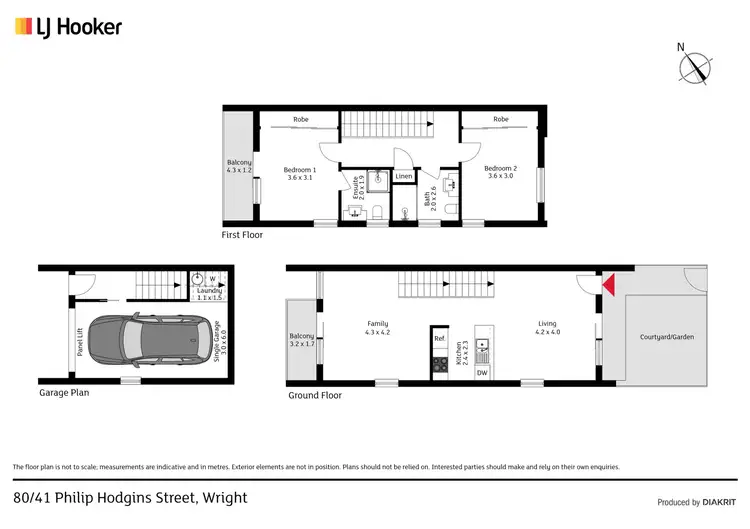 Floorplan of Homely townhouse listing, 80/41 Philip Hodgins Street, Wright ACT 2611
