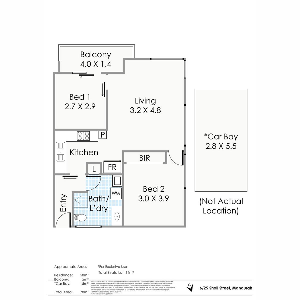 Floorplan of Homely unit listing, 6/25-27 Sholl Street, Mandurah WA 6210