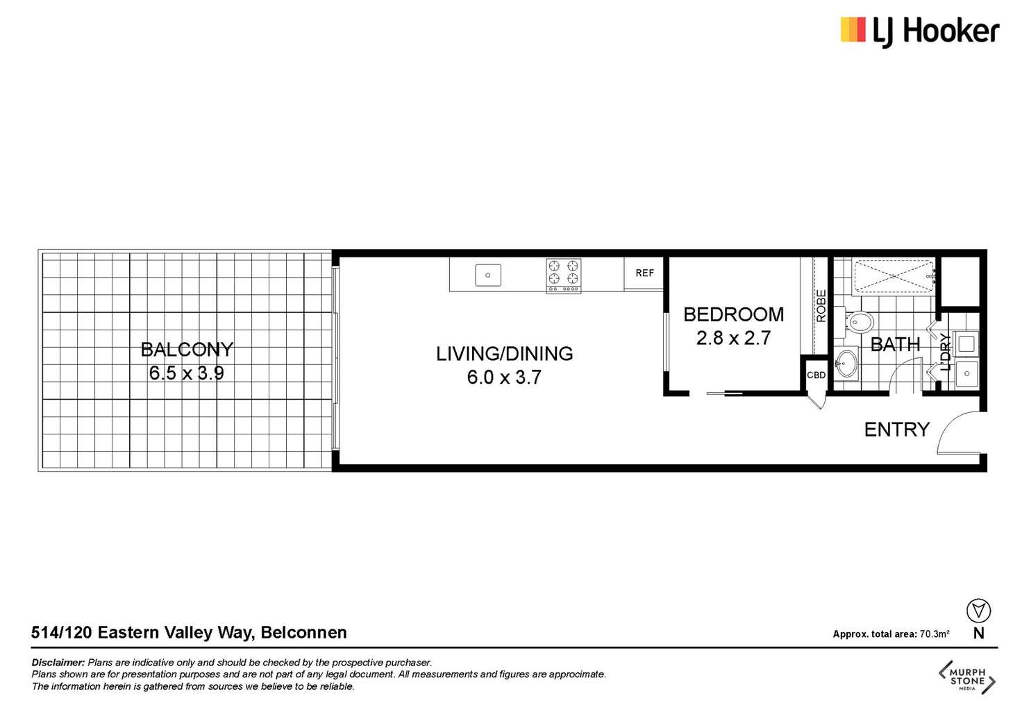 Floorplan of Homely unit listing, 514/120 Eastern Valley Way, Belconnen ACT 2617