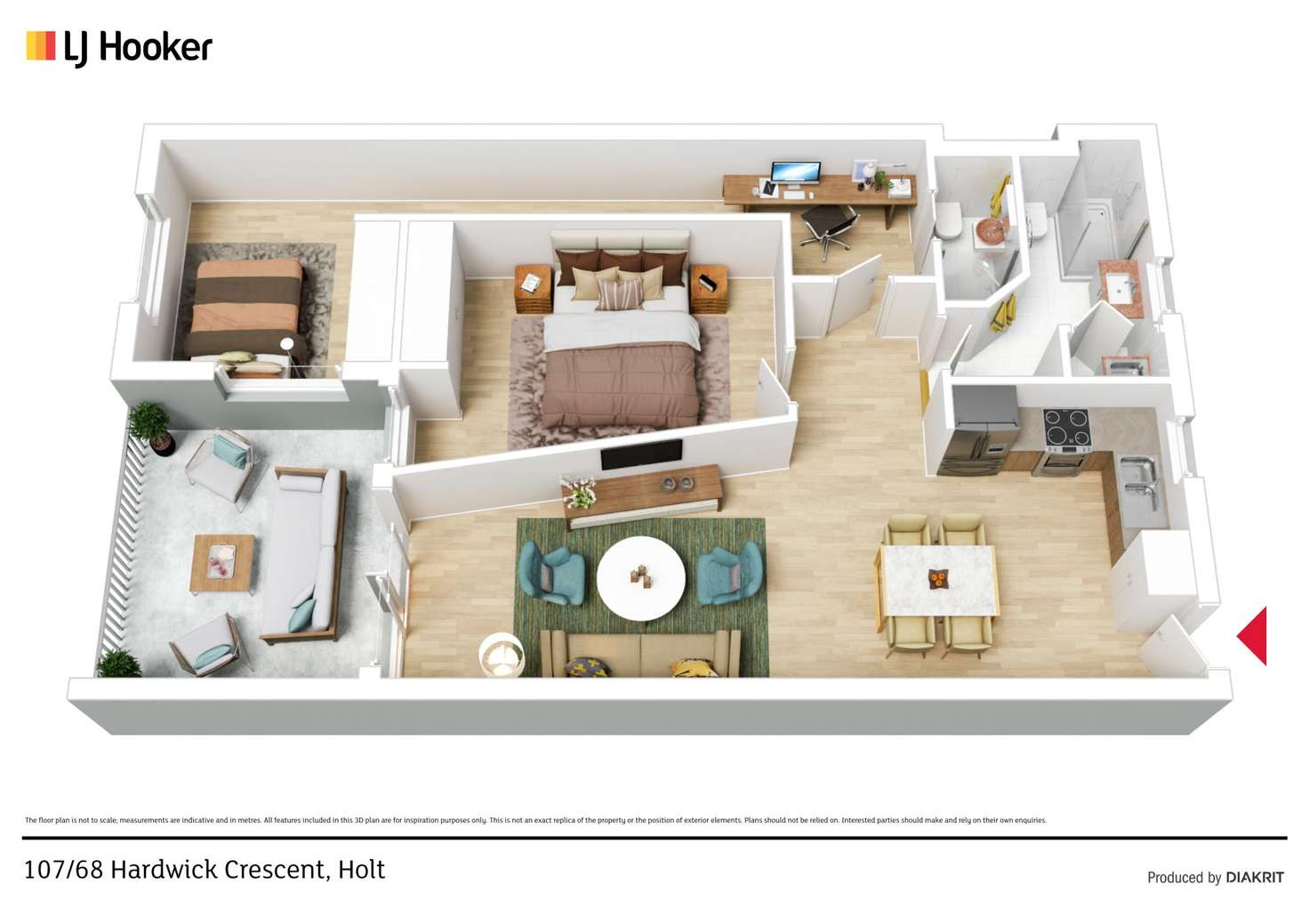 Floorplan of Homely apartment listing, 107/68 Hardwick Crescent, Holt ACT 2615