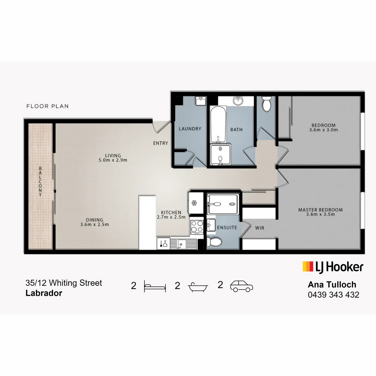 Floorplan of Homely apartment listing, 35/12 Whiting Street, Labrador QLD 4215