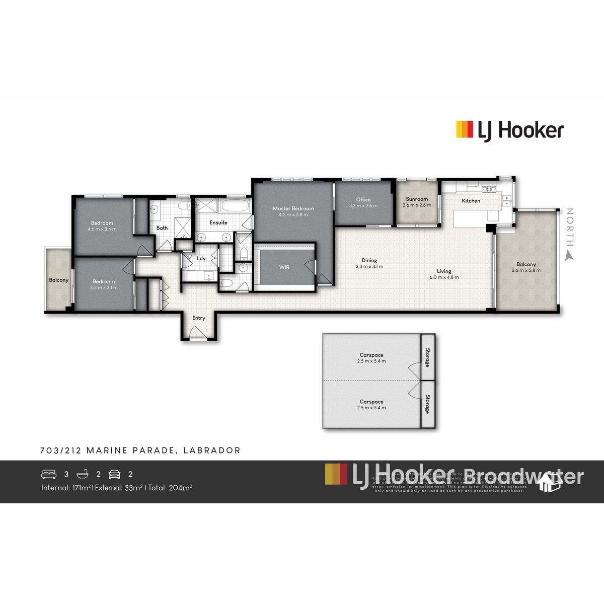 Floorplan of Homely apartment listing, 703/212 Marine Parade, Labrador QLD 4215