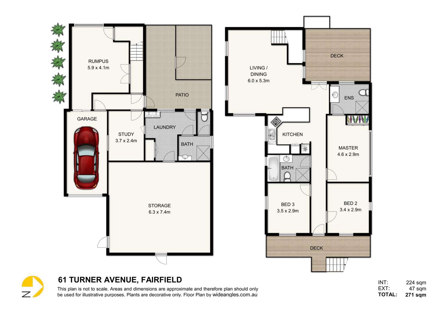 Floorplan of Homely house listing, 61 Turner Avenue, Fairfield QLD 4103