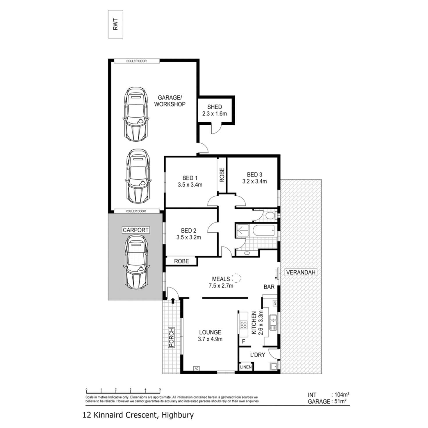 Floorplan of Homely house listing, 12 Kinnaird Crescent, Highbury SA 5089