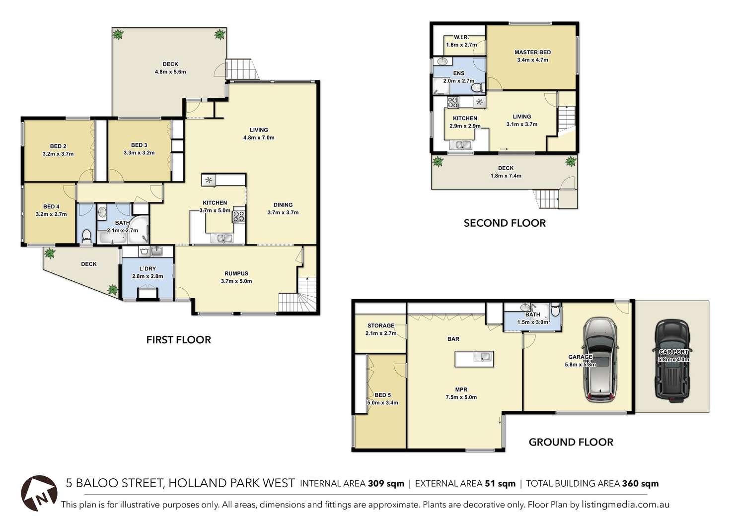 Floorplan of Homely house listing, 5 Baloo Street, Holland Park West QLD 4121