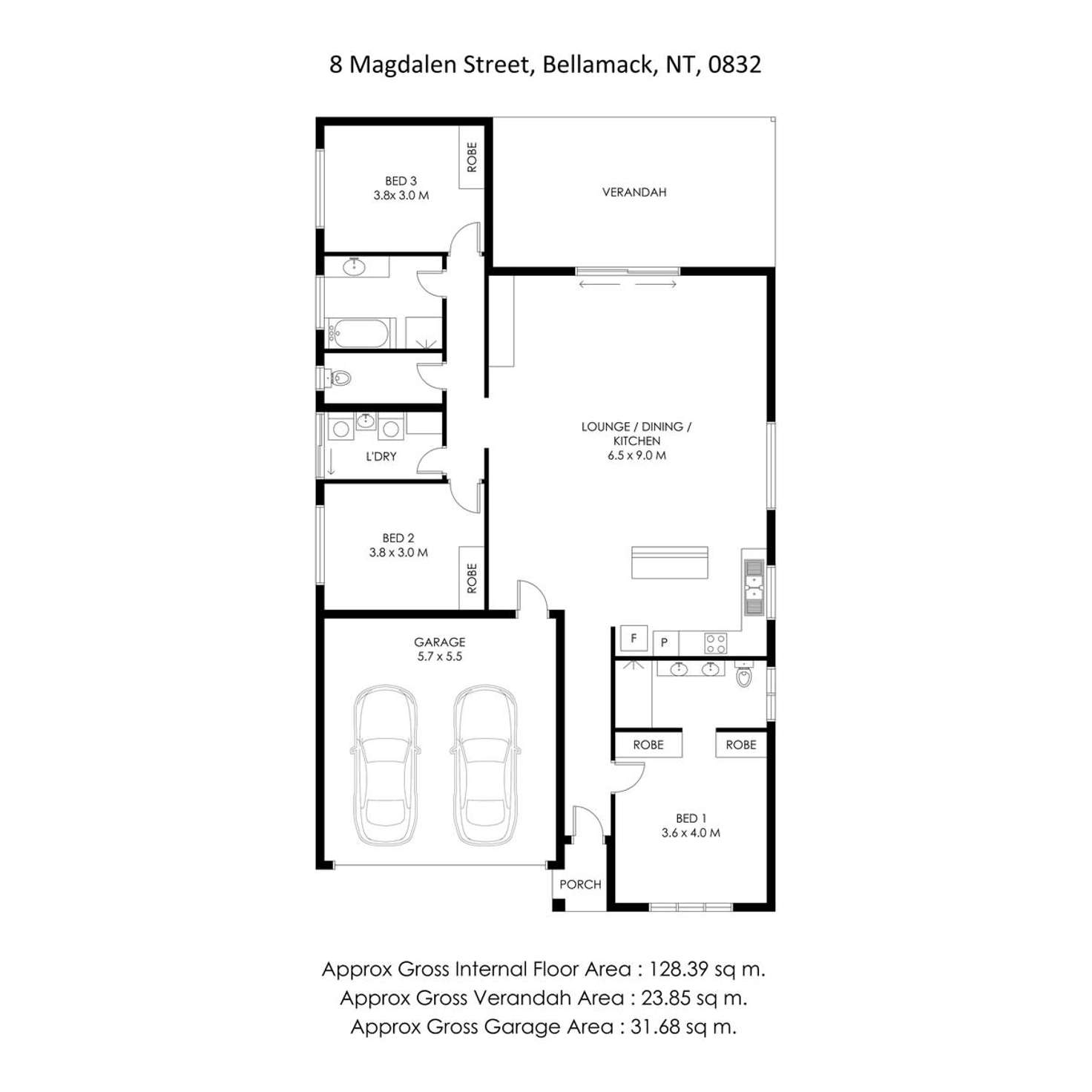 Floorplan of Homely house listing, 8 Magdalen Street, Bellamack NT 832