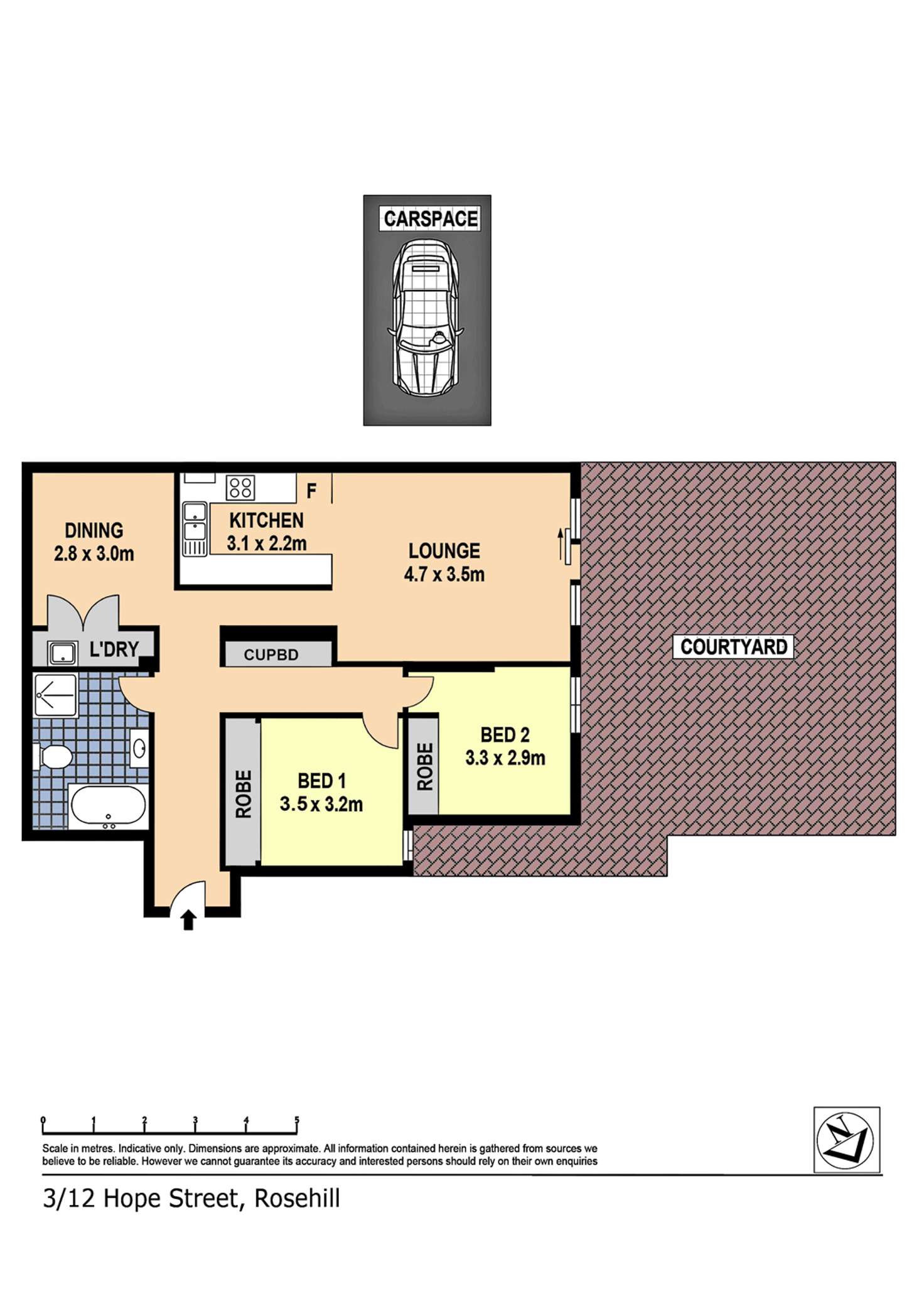 Floorplan of Homely unit listing, 3/12-16 Hope Street, Rosehill NSW 2142