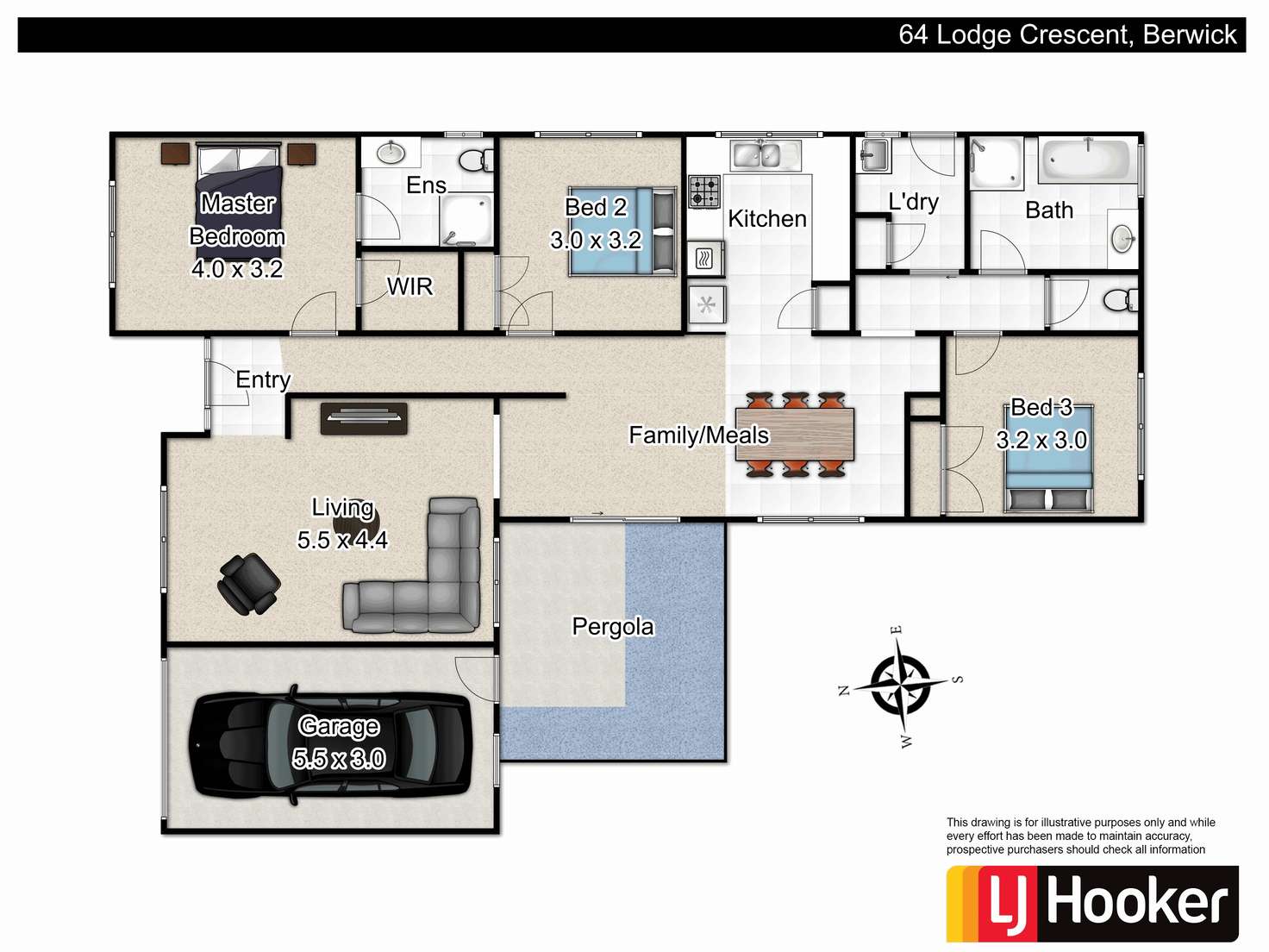 Floorplan of Homely house listing, 64 Lodge Crescent, Berwick VIC 3806