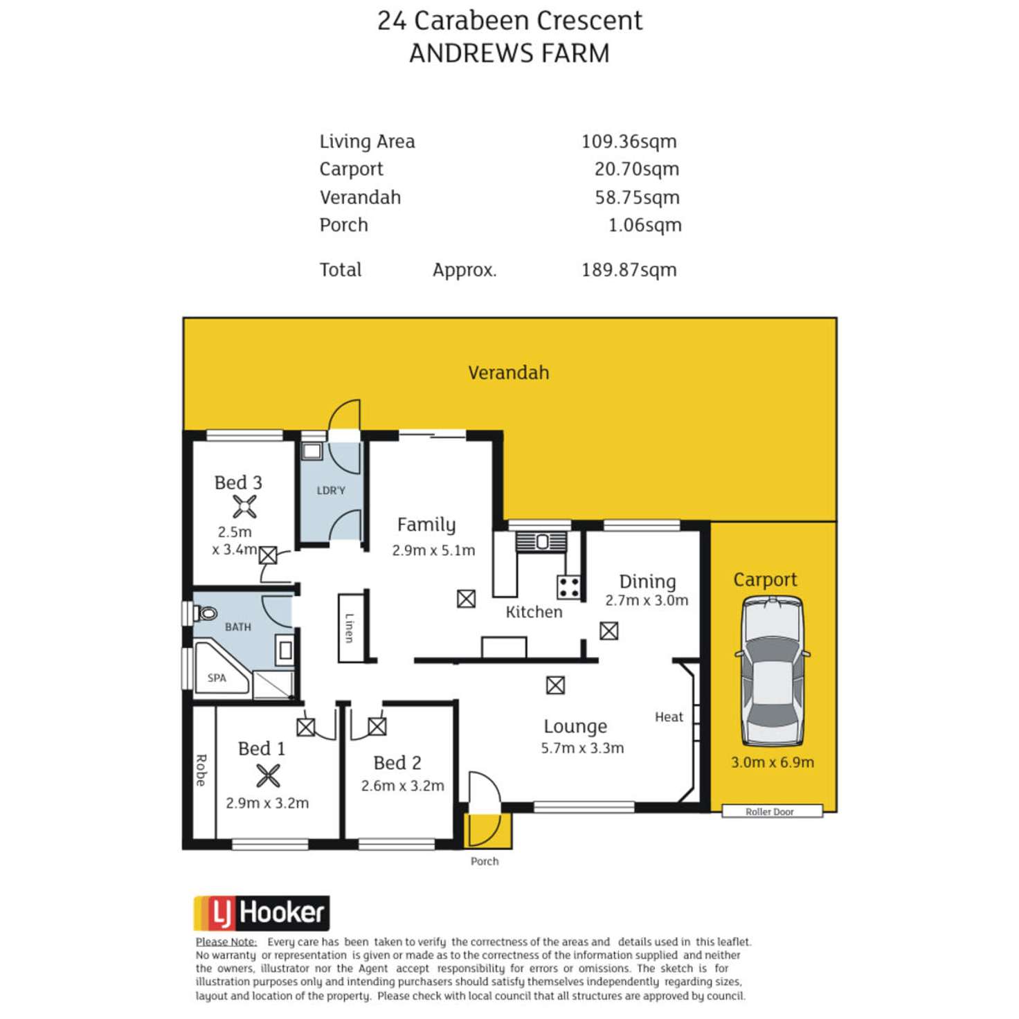 Floorplan of Homely house listing, 24 Carabeen Crescent, Andrews Farm SA 5114