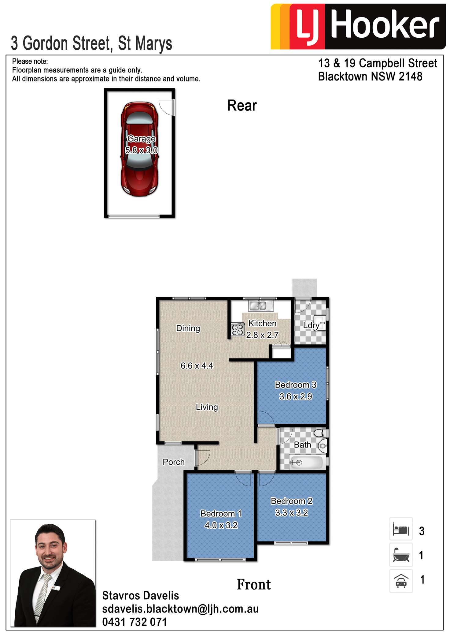 Floorplan of Homely house listing, 3 Gordon Street, St Marys NSW 2760