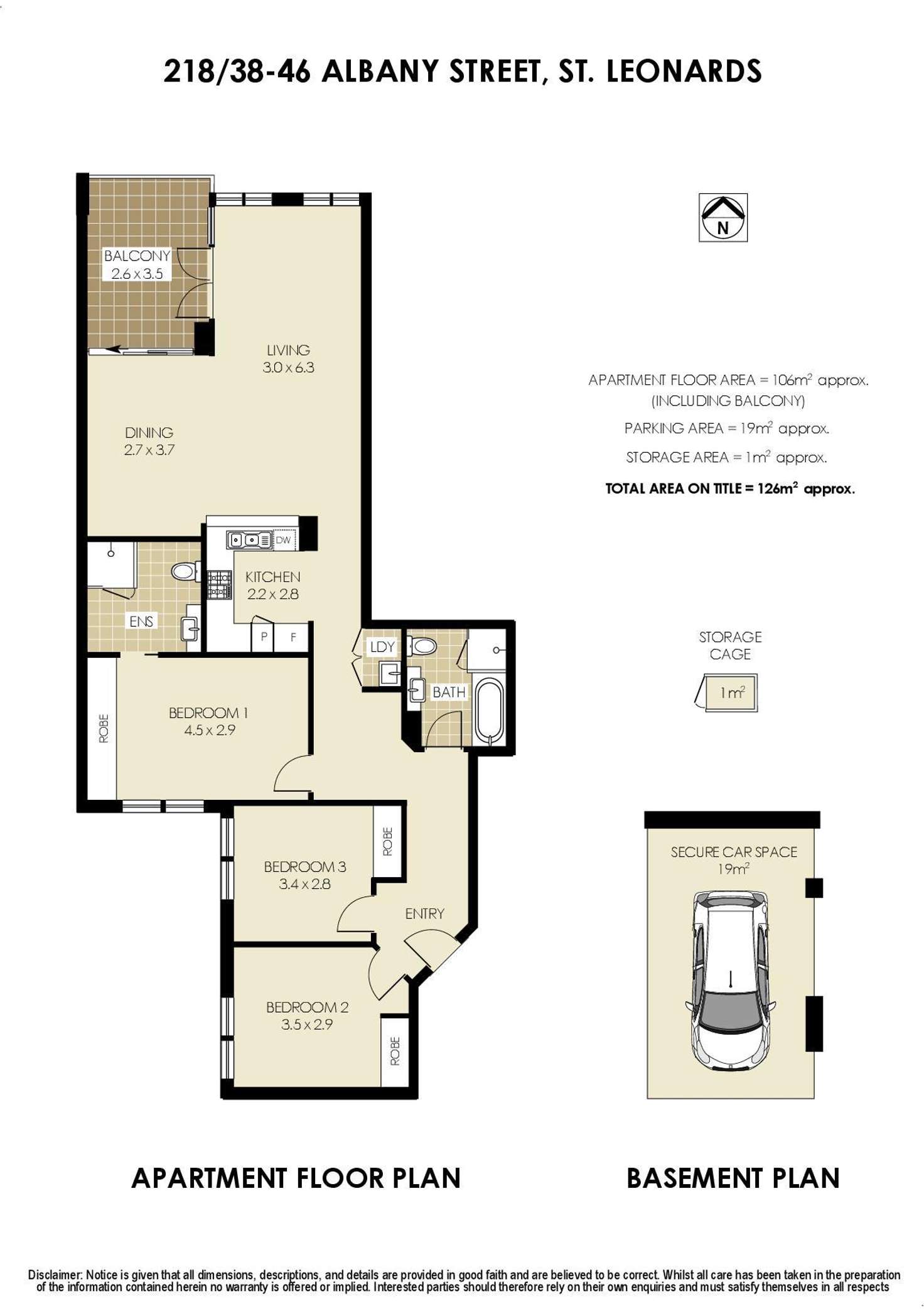 Floorplan of Homely apartment listing, 218/38-46 Albany Street, St Leonards NSW 2065